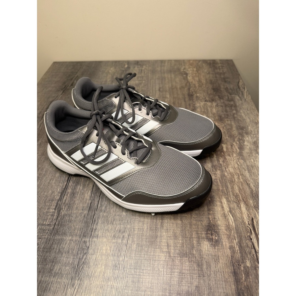 Adidas Tech Response 2.0 Mens Spiked Golf Shoes Grey White EE9123 Size 10.5